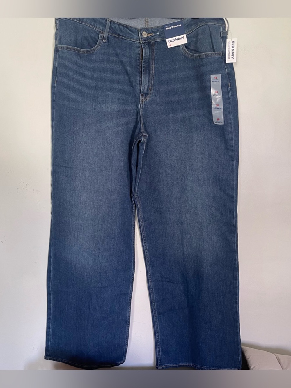 Old Navy Jeans Womens 18 High Rise Wide Leg Wow Baggy Blue Jeans New T11